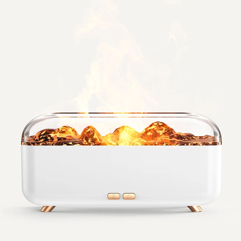 Modern fireplace with glass cover on a white background